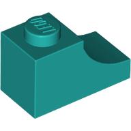 LEGO® halve buiten boog 1x2 DONKER TURQUOISE