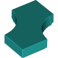 LEGO® Tile, Modified 2 x 2 with 2 1 x 1 Curved Cutouts (Double Arrow) DARK TURQUOISE