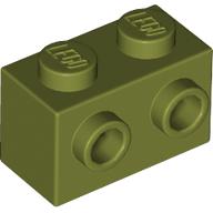LEGO® 1x2 met noppen aan 1 zijde OLIJF GROEN