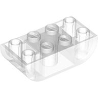 LEGO® Inverted Roof Tile 2x4 Double with 2x2 Notch TRANS CLEAR
