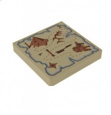 LEGO® 2x2 tegelkaart piramide en sfinx patroon BEIGE