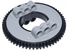LEGO® Complete 60 Tand grote  draaischijf type onbekend ZWART/LICHT GRIJS