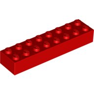 LEGO® 300721 - 6036408 ROOD - H-32-A LEGO® 2x8 ROUGE