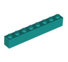 LEGO® 6289133 D TURQUOISE - H-35-B LEGO® brick 1x8 DARK TURQUOISE