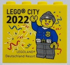 LEGO® Brick 2 x 4 x 3 with LEGO City 2022 LEGOLAND Deutschland Resort Pattern