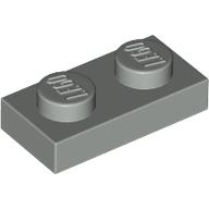 LEGO® plate 1x2 OLD LIGHT GRAY