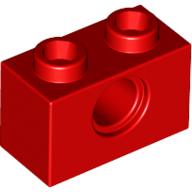 LEGO® 370021 ROOD - M-41-A LEGO® 1x2 steen met gat ROOD