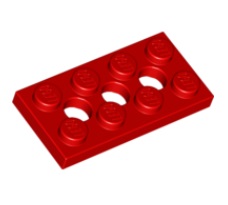 LEGO® Technic, plaat 2x4 met 3 gaten ROOD