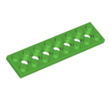 LEGO® Technic, plaat 2x8 met 7 gaten HELDER GROEN