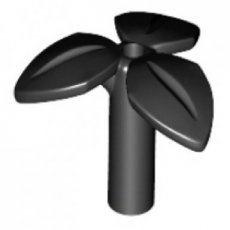 LEGO® plantenstengel met 3 bladeren  ZWART
