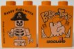 LEGO® Duplo, Brick 1 x 2 x 2 with Halloween 2003 Brick or Treat / Happy Halloween Pattern (LEGOLAND Logo) 4066pb149