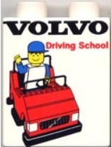 LEGO® Duplo, Brick 1 x 2 x 2 with Volvo Driving School Pattern 4066pb237 (zo goed als nieuw)