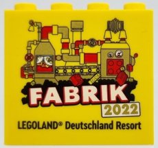 LEGO® Brick 2 x 4 x 3 with LEGOLAND Deutschland Resort FABRIK 2022 Pattern