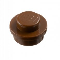 LEGO® plaat 1x1 rond OUD BRUIN