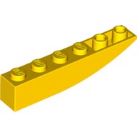 LEGO® omgekeerd gebogen 1x6 GEEL