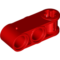 LEGO® as- en pinconnector loodrecht 3L met 2 pingaten ROOD