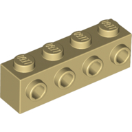 LEGO® aangepast 1x4 met noppen aan 1 kant BEIGE