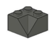 LEGO® 2x2 dakpan 45 graden hoek binnenzijde OUD DONKER GRIJS