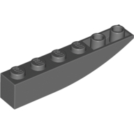 LEGO® 4210779 D GRIJS - M-27-B LEGO® omgekeerd gebogen 1x6 DONKER GRIJS