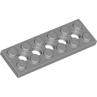 LEGO® Technic, plaat 2x6 met 5 gaten LICHT  GRIJS