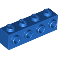 LEGO® aangepast 1x4 met noppen aan 1 kant BLAUW