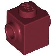 LEGO® steen 1x1 met noppen aan 2 kanten DONKER ROOD