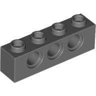 LEGO® 1x4 steen met 3 gaten DONKER GRIJS