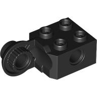 LEGO® brick with pin hole, half ball joint 2x2 BLACK