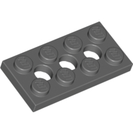 LEGO® Technic, plaat 2x4 met 3 gaten DONKER GRIJS