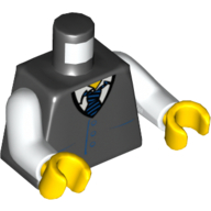 LEGO® 4275535 ZWART - M-31-G LEGO® city torso vest met zakken en blauwe gestreepte stropdas, witte armen en gele handen ZWART