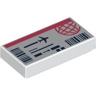 LEGO® 1x2 tegel met Vliegtuigpatroon WIT