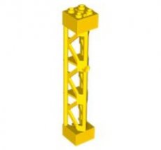 LEGO® steun 2x2x10 driehoekige balk - type 4 - 3 posts, 3 sections GEEL