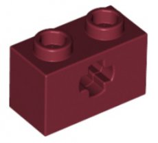 LEGO® 44233492 D ROOD - MS-73-A LEGO® 1x2 steen met asgat DONKER ROOD