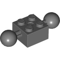LEGO® 4498096 D GRIJS - L-4-G LEGO® 2x2 steen met 2 ballen en asgatDONKER GRIJS