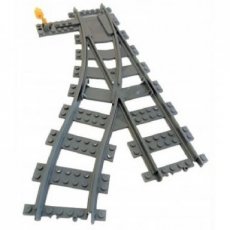LEGO® 4516101 - 6085188  D GRIJS - ML-26 LEGO® spoor wissel rechts met gele hendel DONKER GRIJS