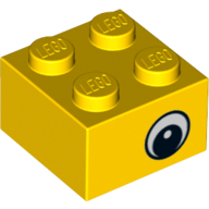 LEGO® 2x2  met afbeelding oog GEEL