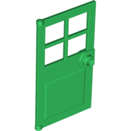 LEGO® 4583718 GROEN - H-12-B LEGO® deur, 1x4x6 met 4 raampjes, deurknop voor in frame GROEN