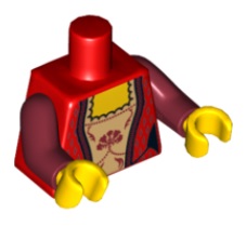 LEGO® RODE TORSO MET DONKER RODE ARMEN