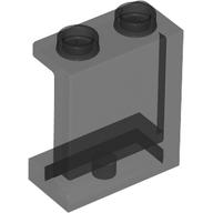 LEGO® paneel 1x2x2 - open noppen, met zijsteunen TRANSPARANT  ZWART