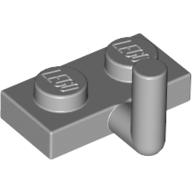 LEGO®  aangepast 1x2 met opstaande pen (van 5 mm) LICHT GRIJS