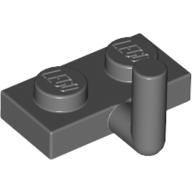 LEGO®  aangepast 1x2 met opstaande pen (van 5 mm) DONKER GRIJS