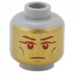 LEGO® 4613588 L GRIJS2 - KO-4-Z3 LEGO® hoofd dubbelzijdige met gouden doodsmasker / mummieomslag met rode ogen en open mond LICHT GRIJS