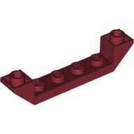 LEGO® omgekeerde dakpan  45 graden 2x6 dubbel met 2x4 inkeping DONKER ROOD