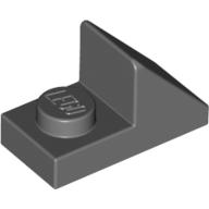 LEGO® dakpan 45 graden 2x1 met 2/3 inkeping DONKER GRIJS