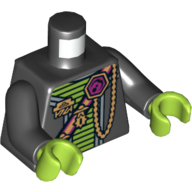 LEGO® 4623603 ZWART - M-4-G LEGO® buitenaardse verovering torso met buizen, magenta armen en limoen handen ZWART