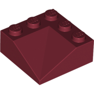 LEGO® dakpan 33 graden 3x3 dubbele inham DONKER ROOD