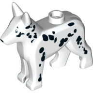 LEGO® hond Elzasser / Duitse Herder (politiehond) met zwarte ogen WIT