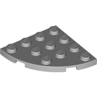 LEGO® 4x4 rond, hoek LICHT GRIJS