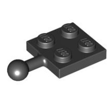 LEGO® 4124111 ZWART - M-37-A LEGO® plaat aangepast 2x2 met kleine kogel ZWART