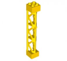 LEGO® steun 2x2x10 driehoekige balk - type 4 - 3 posts, 3 sections GEEL